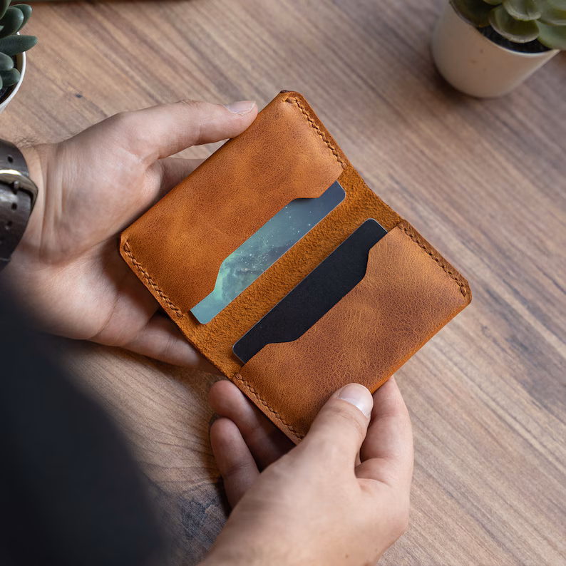 Genuine Leather Bifold Card Holder